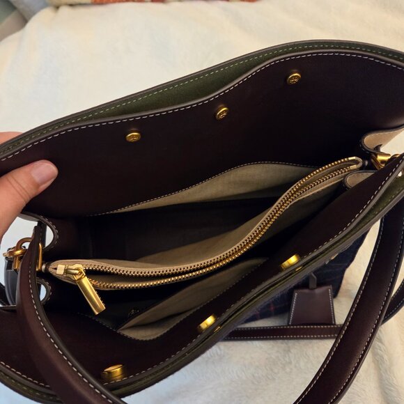 Tory Burch Lee Radziwill Double Envelope bag, navy and red tweed - Picture 7 of 9